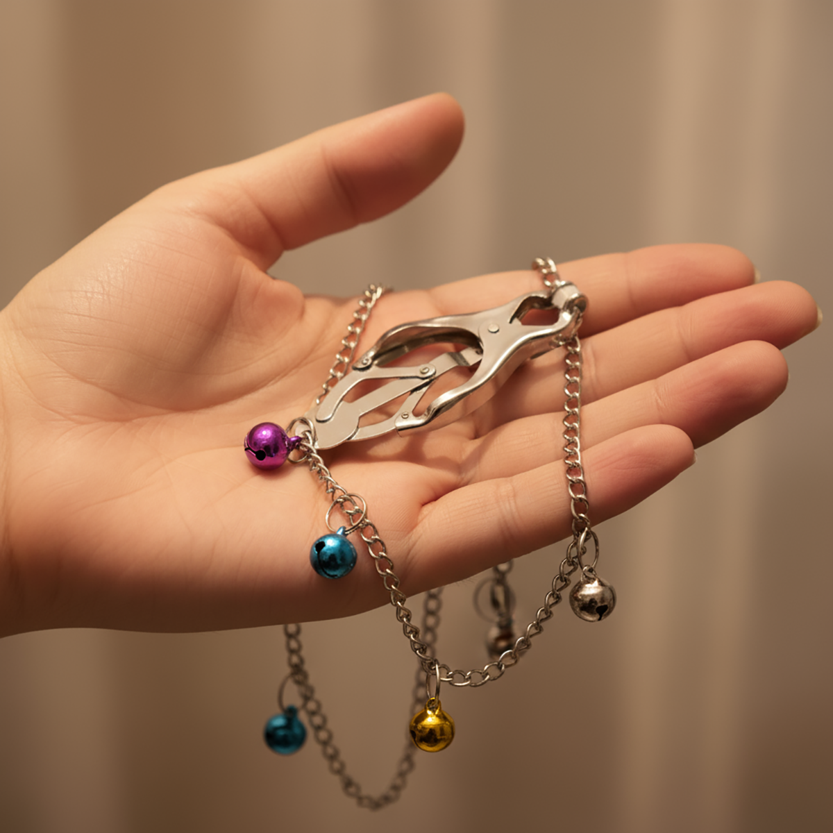 Kjetting og bjeller brystvorte-klemmer